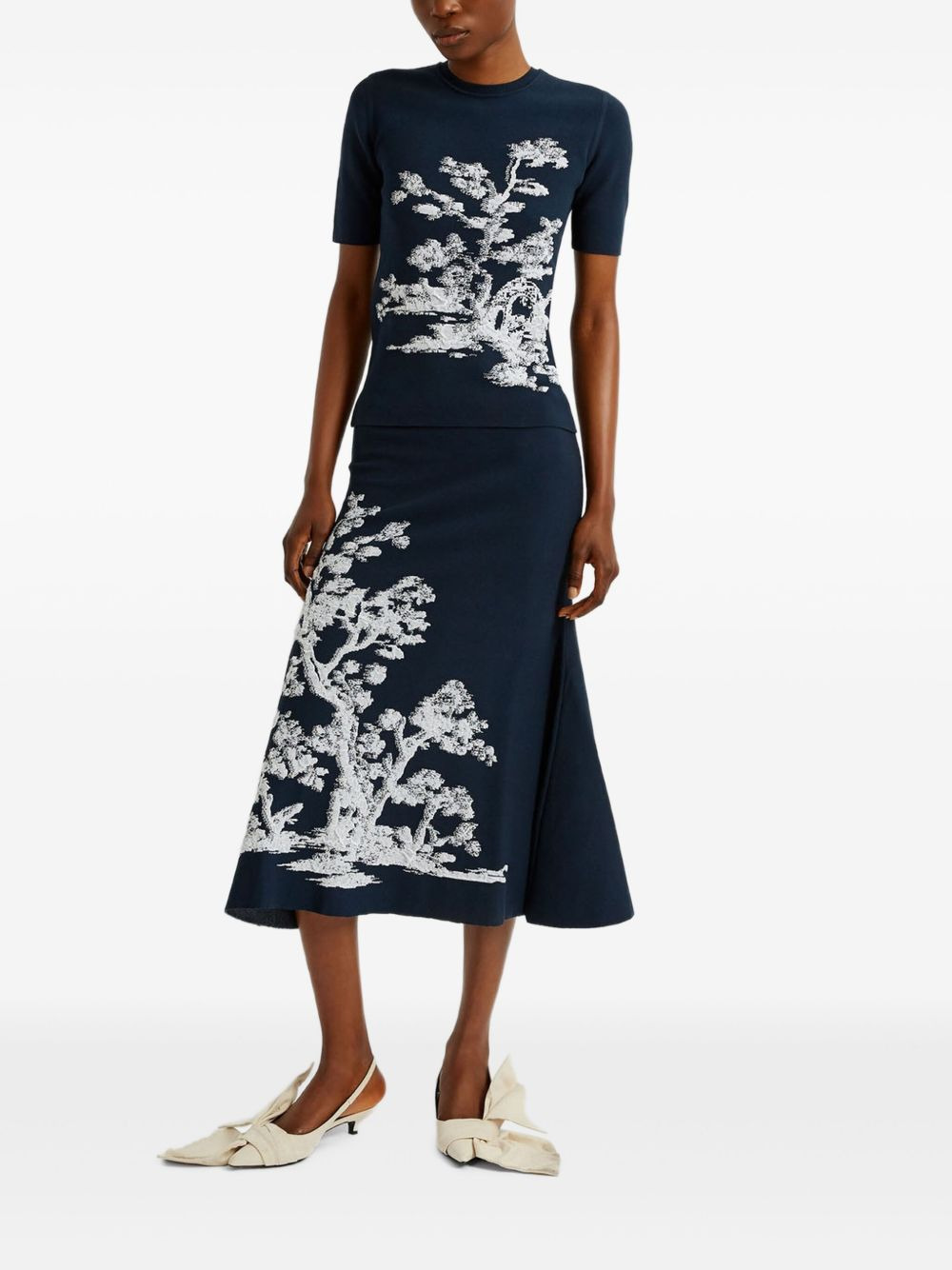 jacquard short-sleeve top - 2