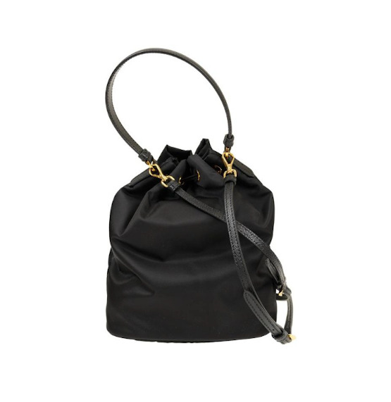 PRADA Duet Re-Nylon bucket bag 'Black Gold' 1BH038-RV44-F0002 - 3