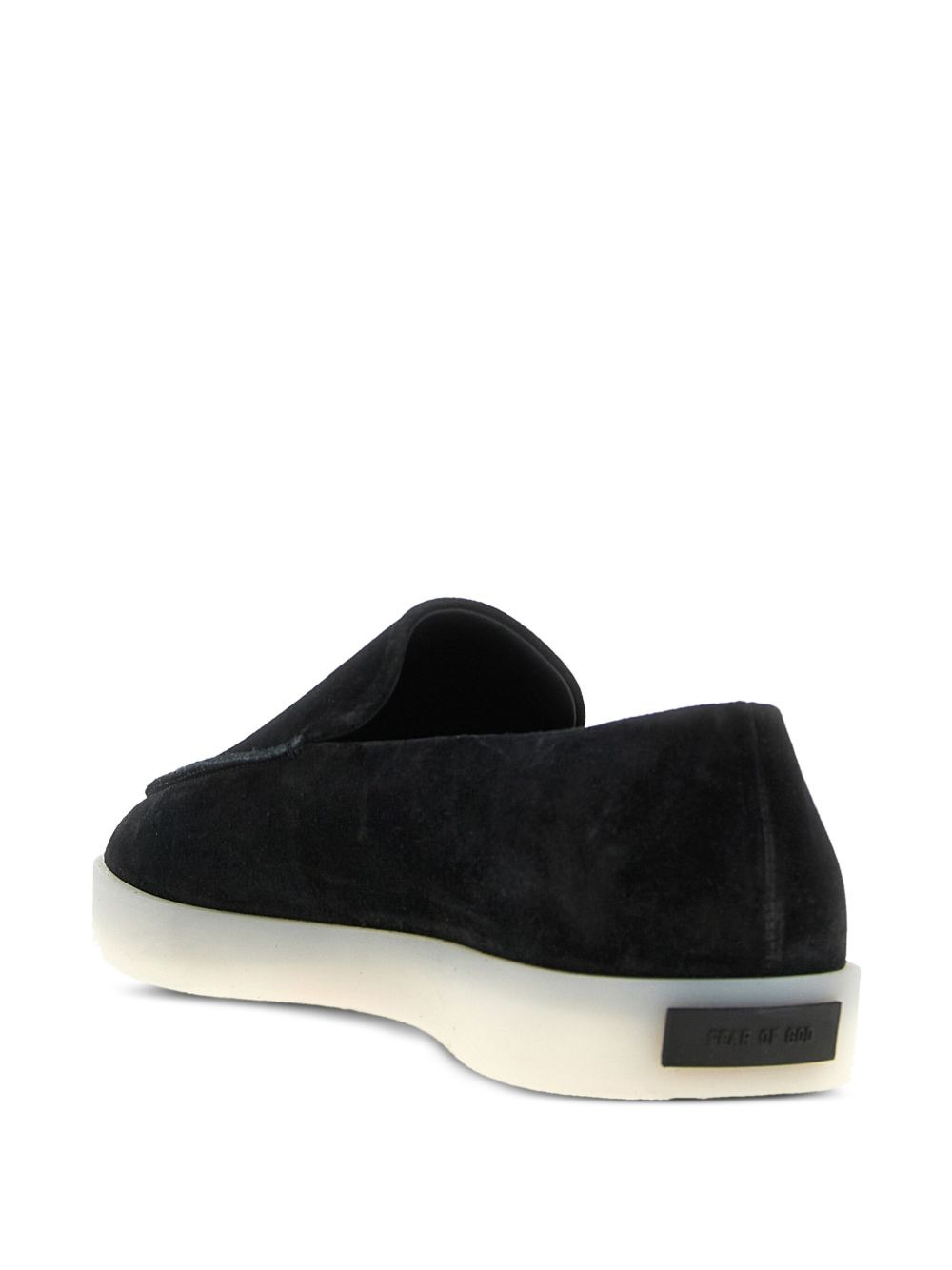 suede logo-patch loafers - 4