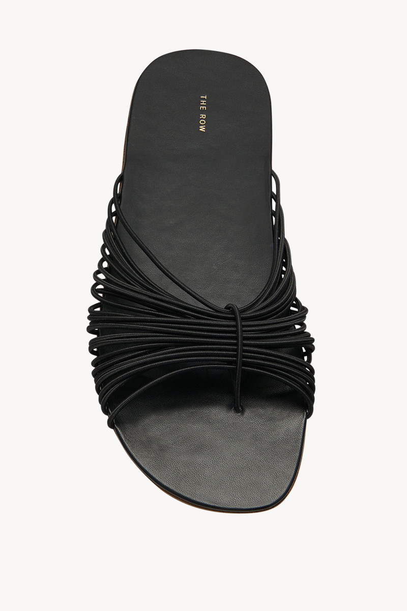 Sara Slide Sandal in Elastic and Leather 3