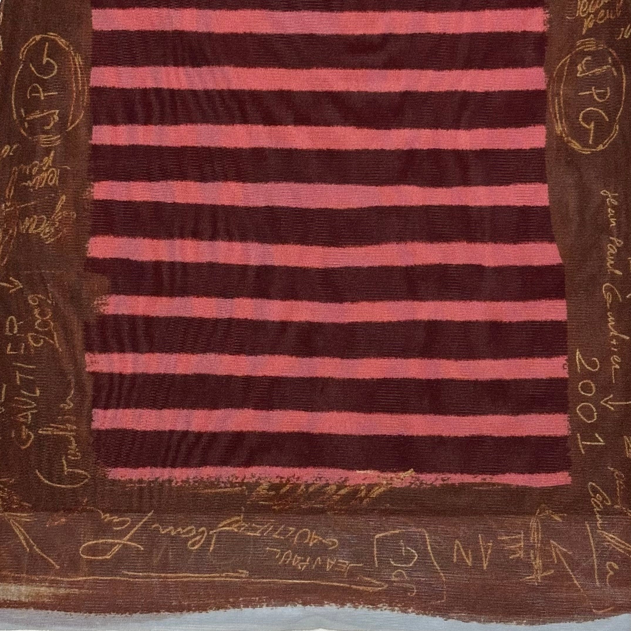JEAN PAUL GAULTIER Spring Summer 2001 Graffiti Striped Print Mesh Midi Skirt - 5