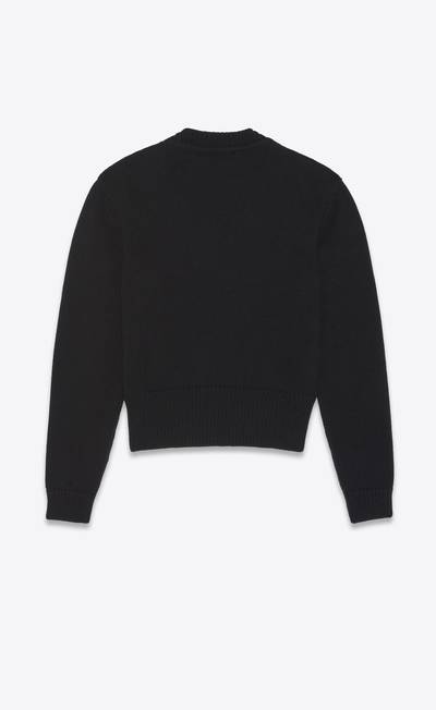 SAINT LAURENT monogram embroidered cardigan in cashmere outlook