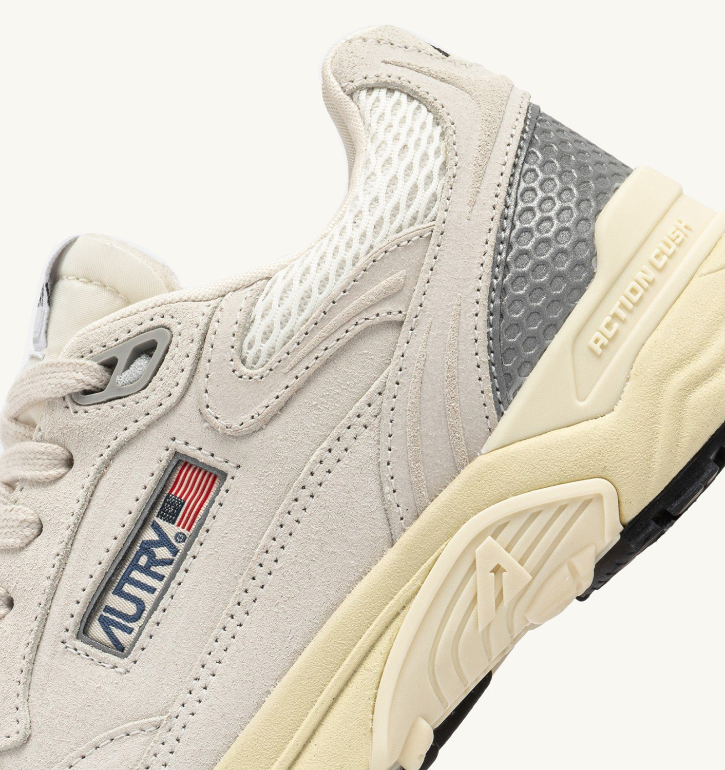 HYPERWAY SNEAKERS IN WHITE AND SILVER MESH AND SUEDE - 6
