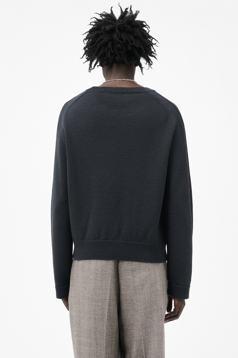 True Roundneck Off Black Rustic Merino 6
