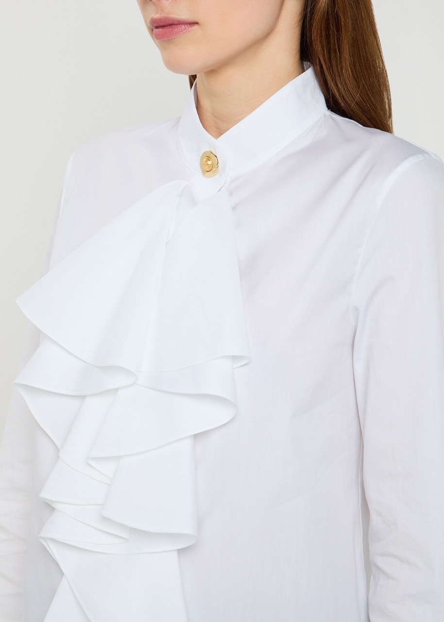 Balmain Ruffled Cotton-poplin Blouse - 5