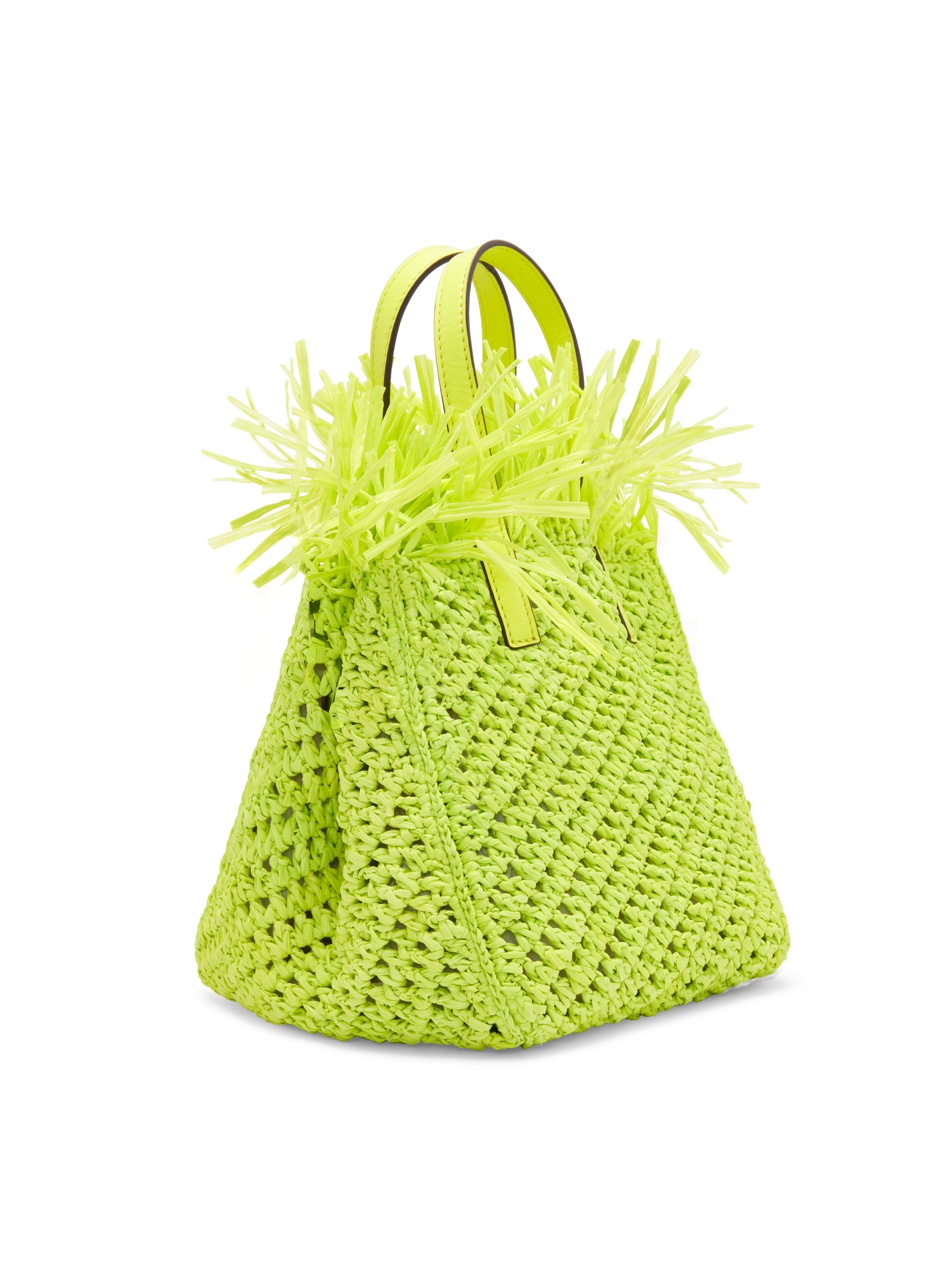 SMALL RAFFIA CROCHET SQUARE TOTE - 3