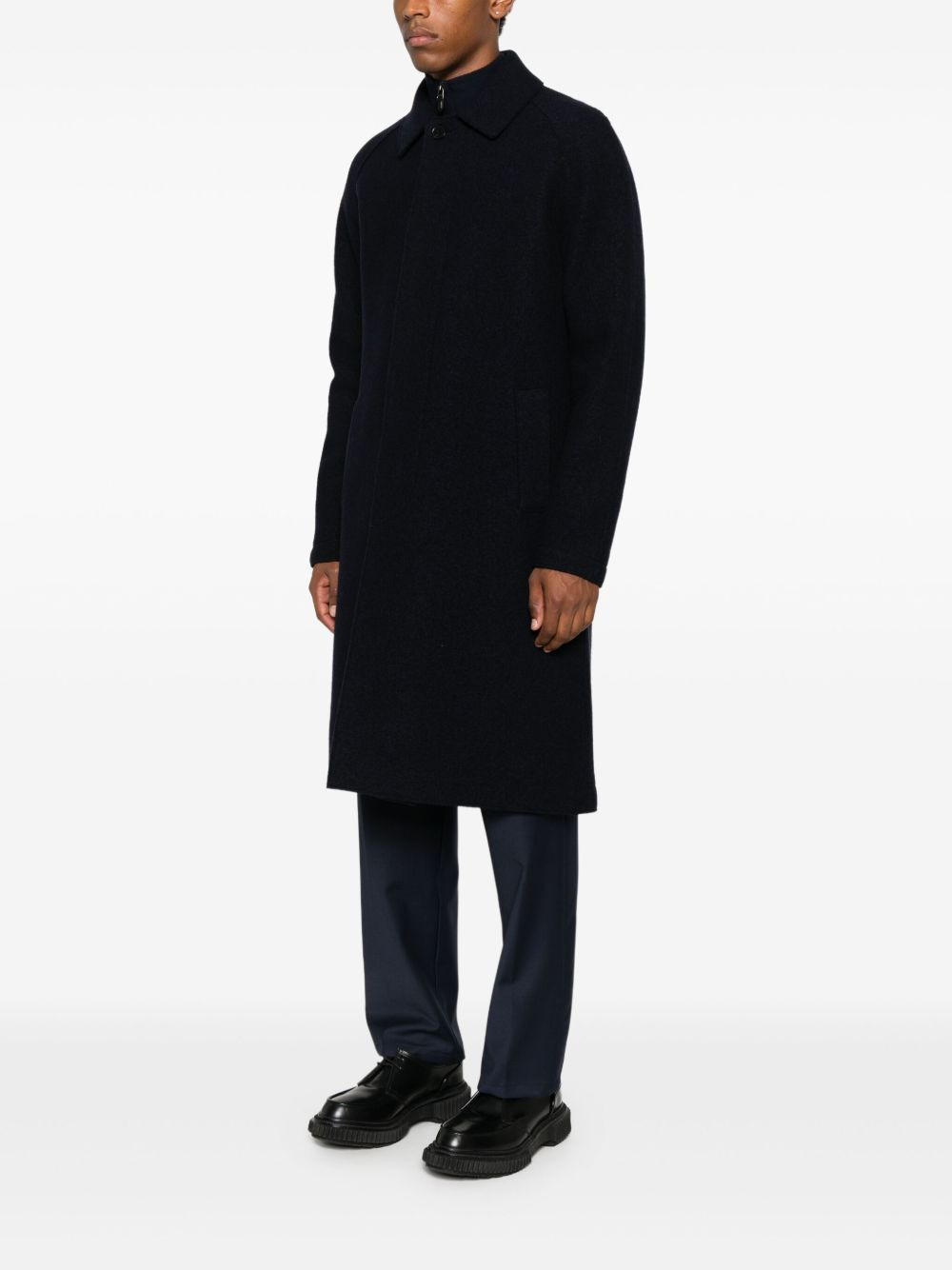 raglan-sleeve buttoned coat - 3