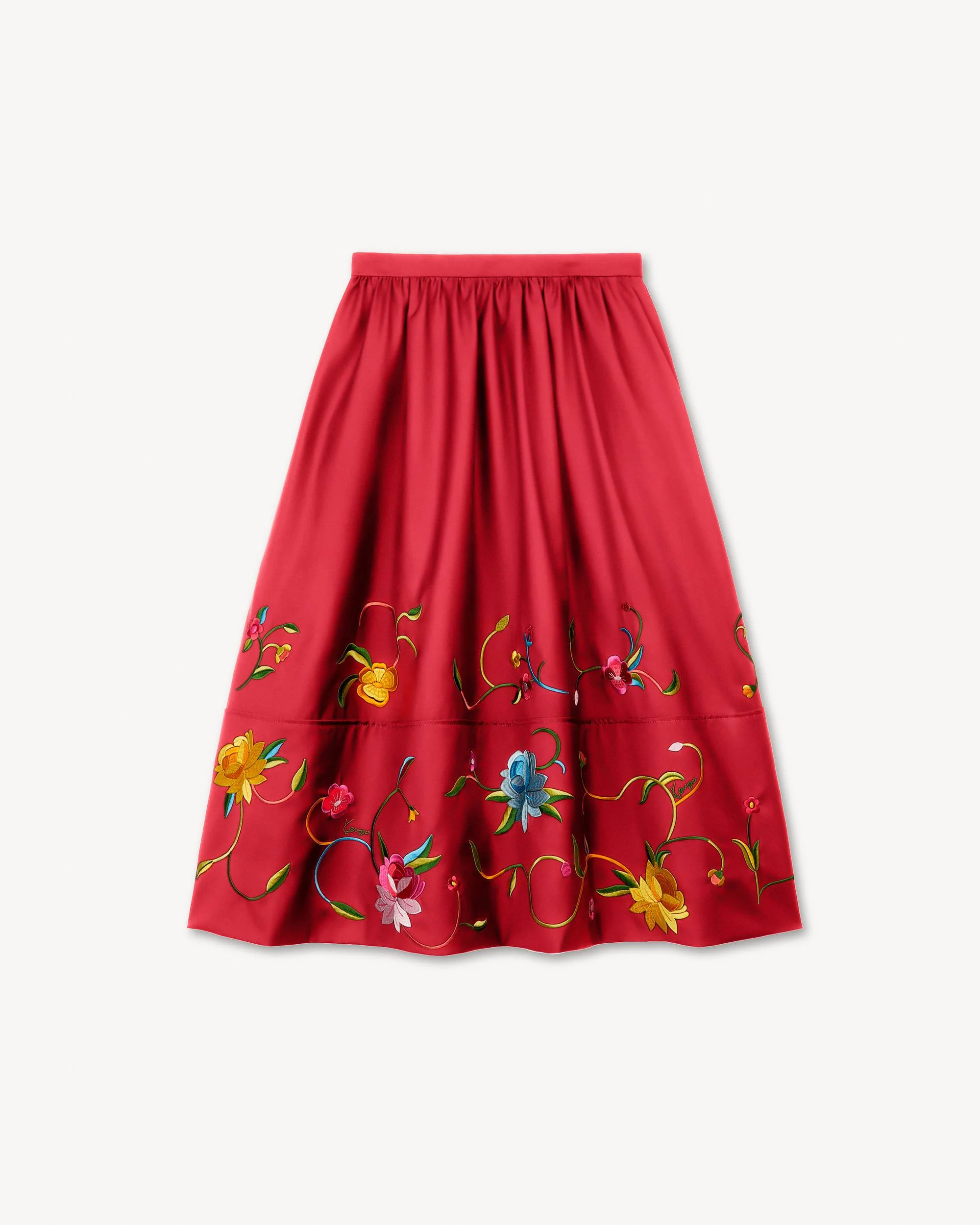 'KENZO Wildflower' midi skirt in virgin wool - 1