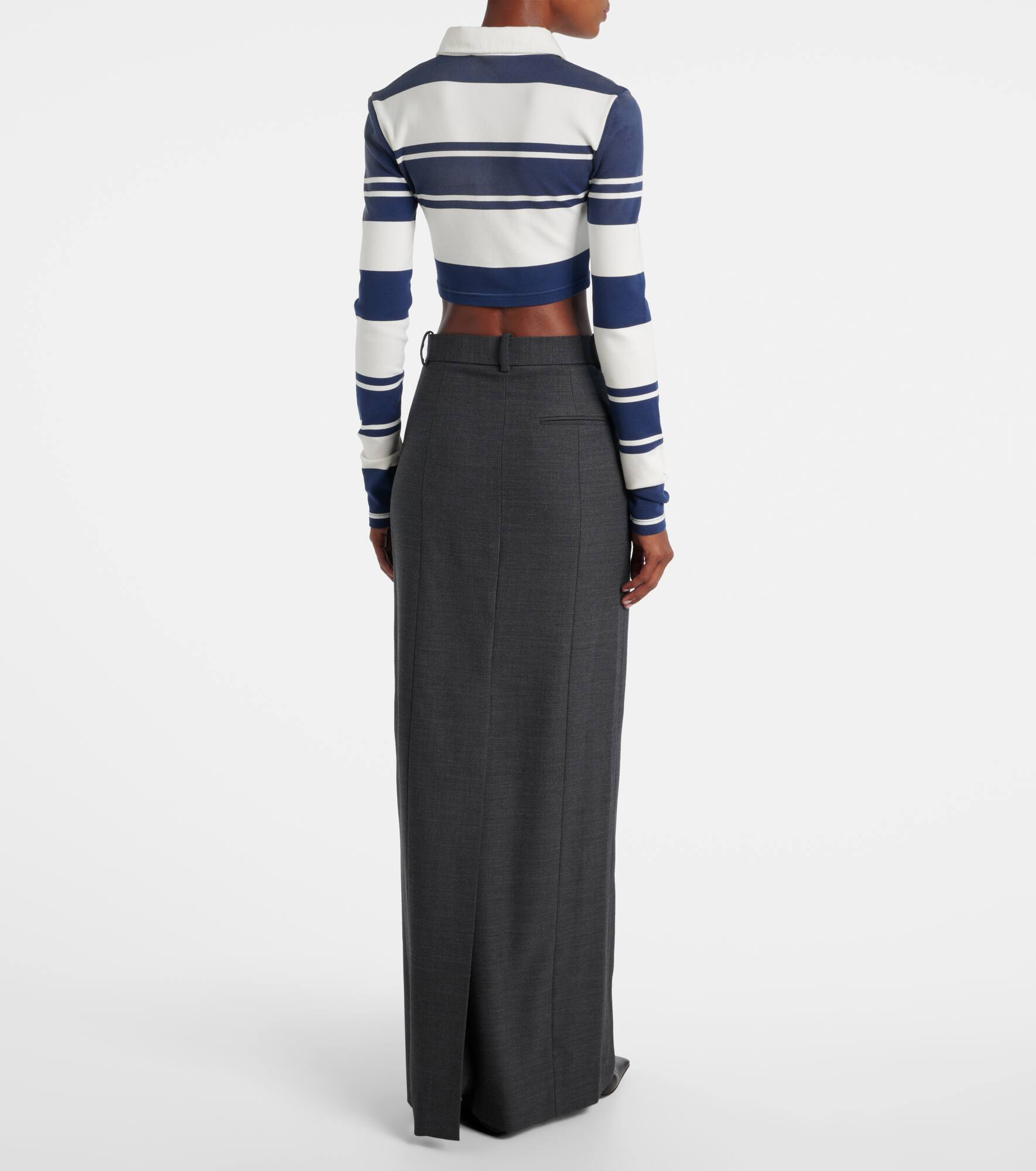 High-rise wool-blend maxi skirt - 3