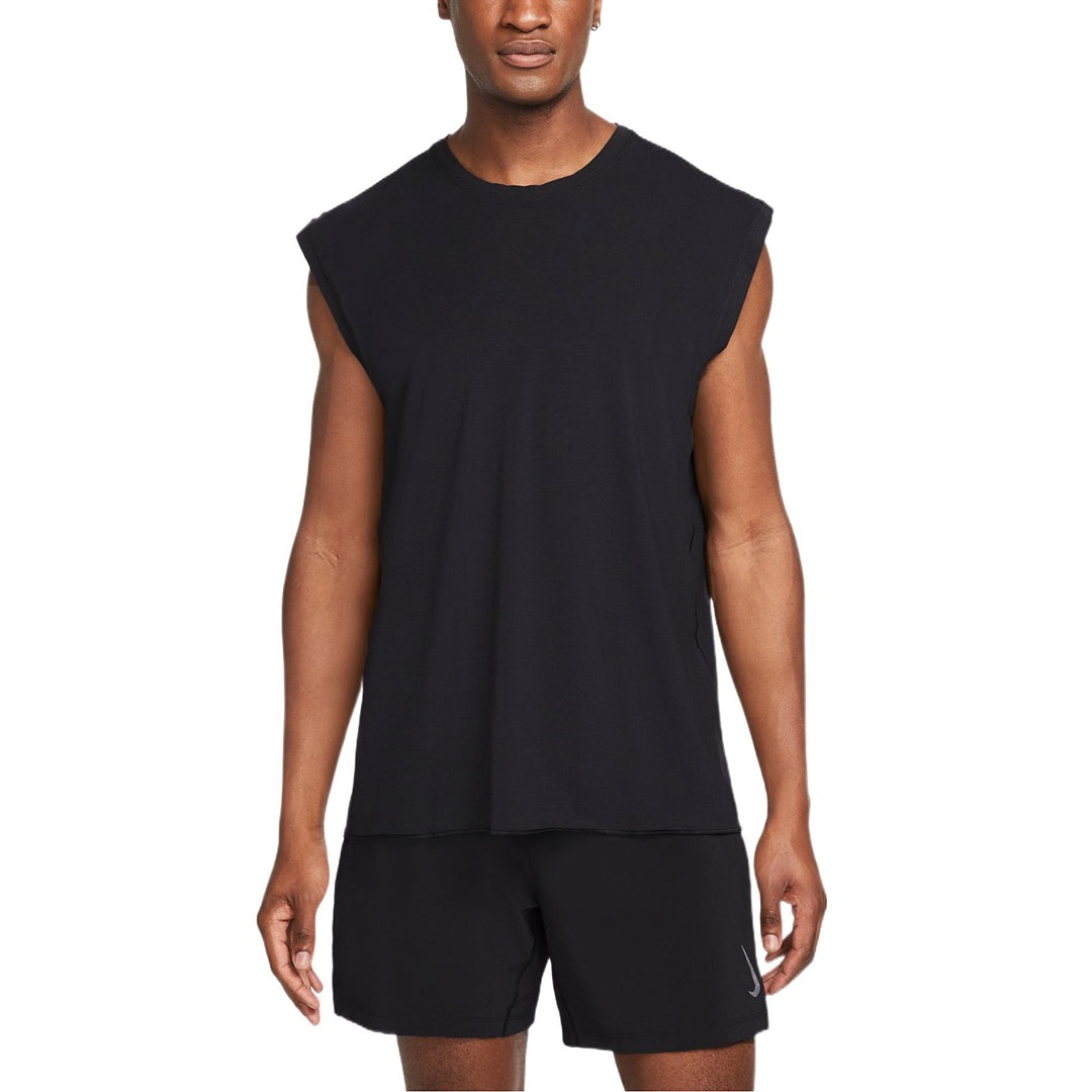 Men's Nike Solid Color Round Neck Pullover Sleeveless Vest Black DM7824-010 - 4