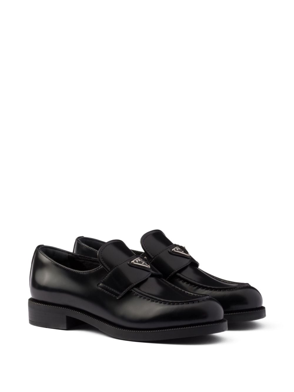brushed leather loafers - 2
