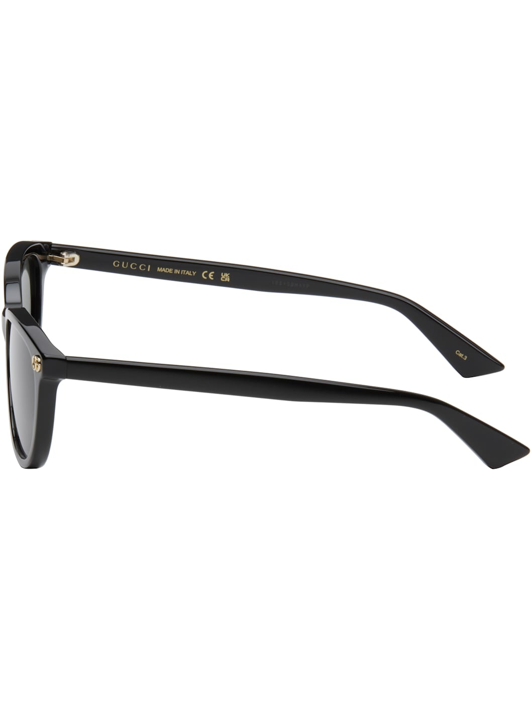 Black Light Acetate GG Oval Sunglasses - 3