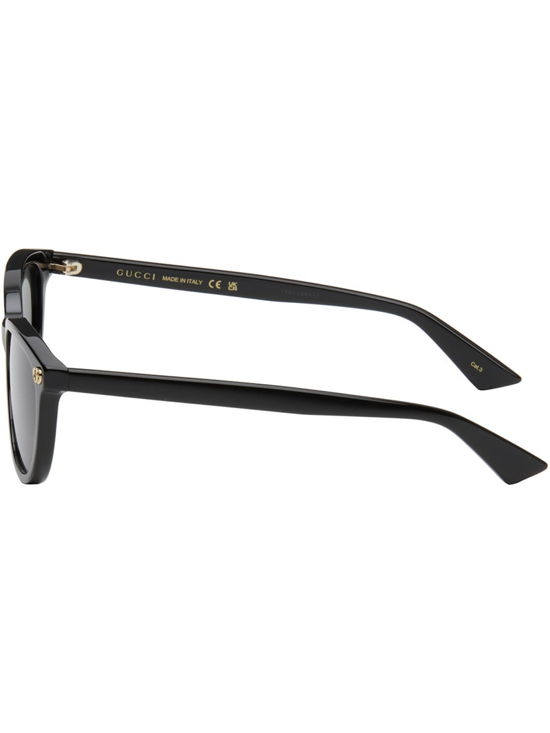 Black Light Acetate GG Oval Sunglasses 3
