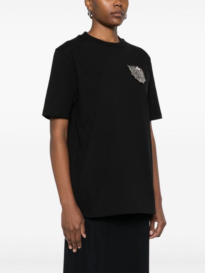 leaf-appliqué T-shirt 3