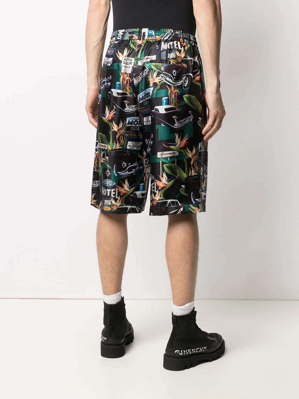 car print straight-leg shorts - 4