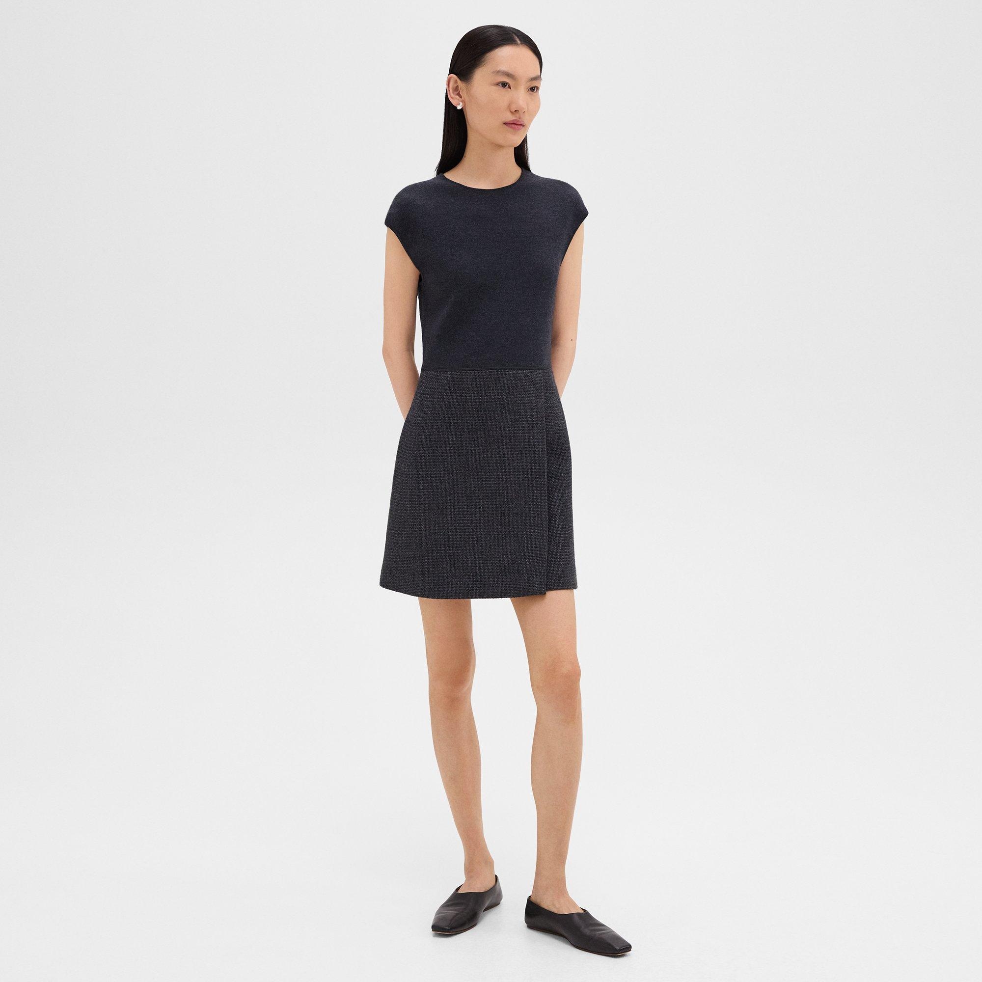 Mini Wrap Dress in Tweed - 3