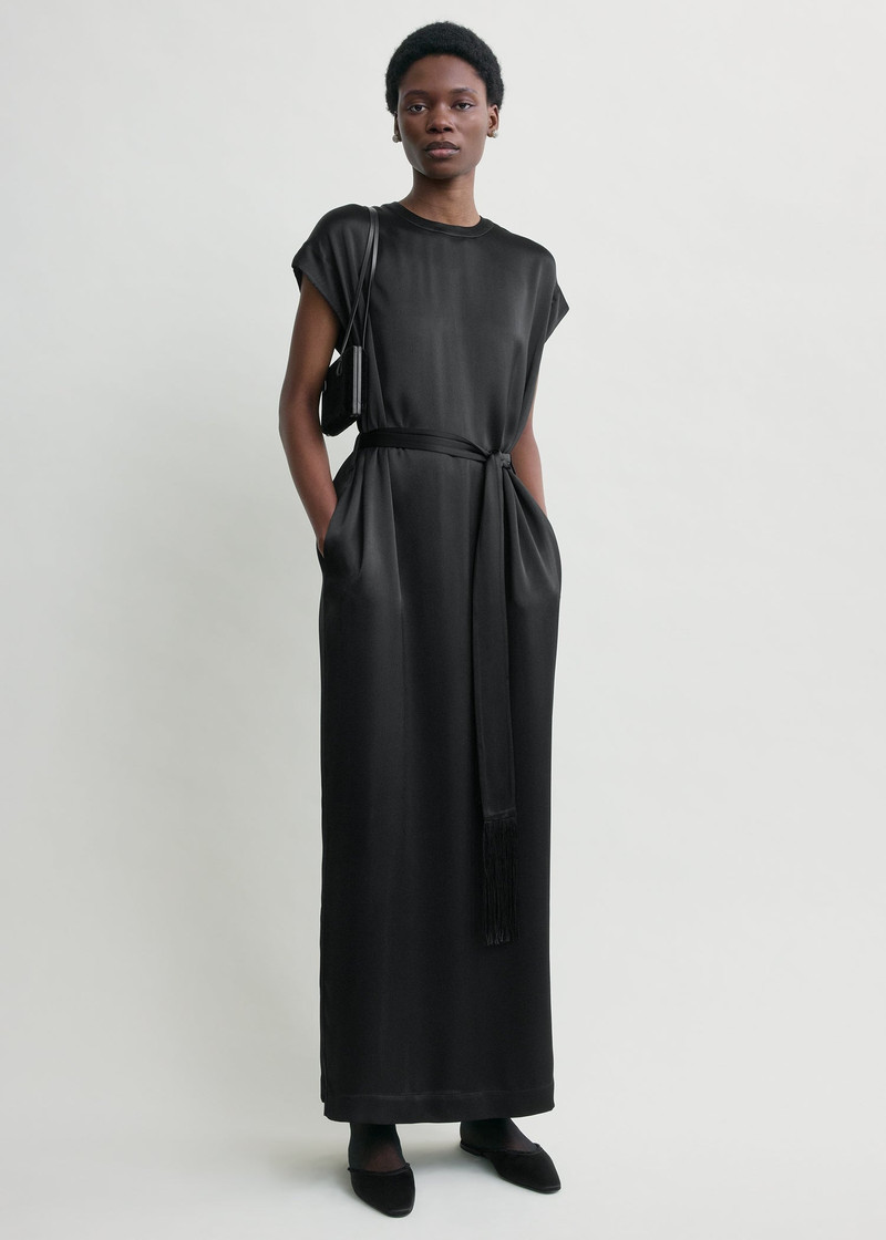Crew satin dress black 3