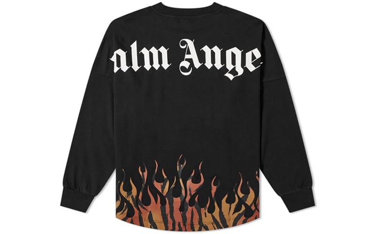 Men's PALM ANGELS Brown Angel Tiger Flame Long Sleeves Black PMAB001E20JER0011020 - 2