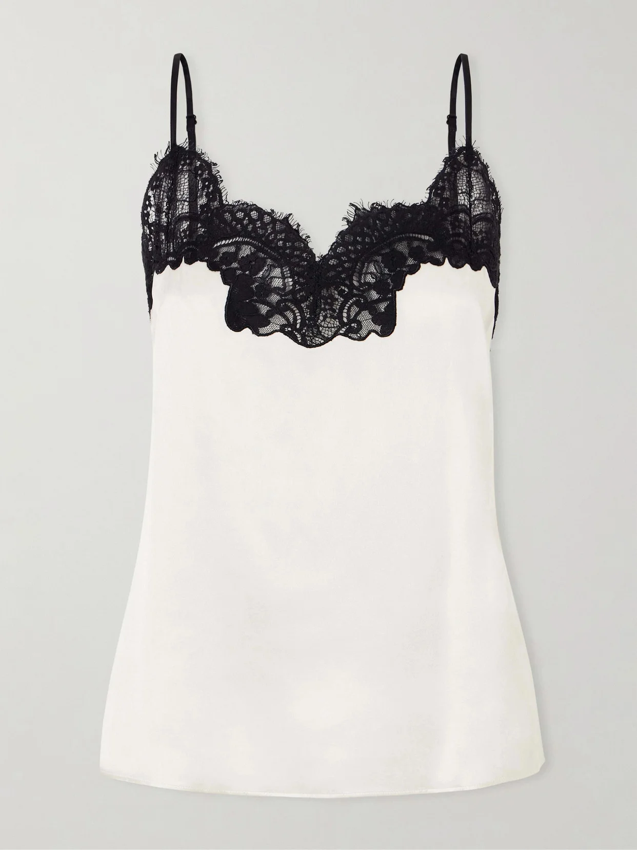 Corded Lace-trimmed Silk-satin Camisole - 1