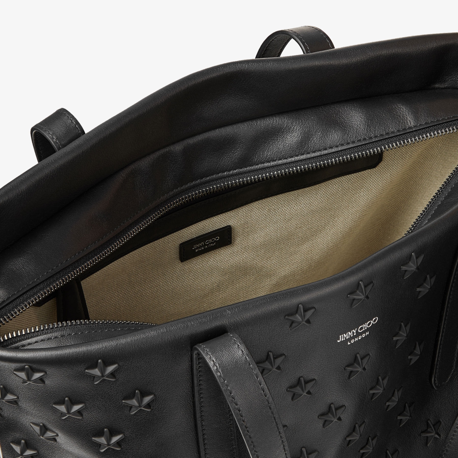 Pimlico/S N/S
Black Leather Tote Bag with Stars - 4