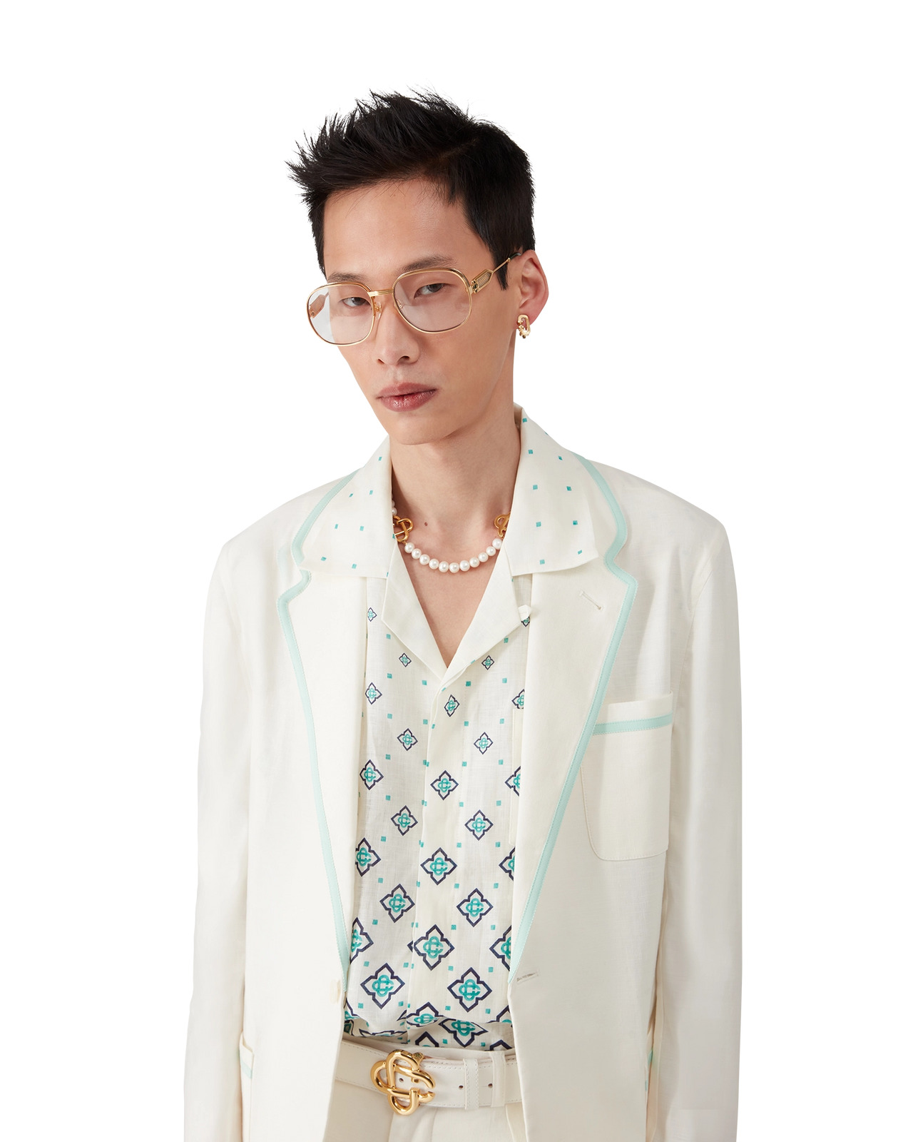 Linen Single Breasted Jacket | Casablanca Paris - 5