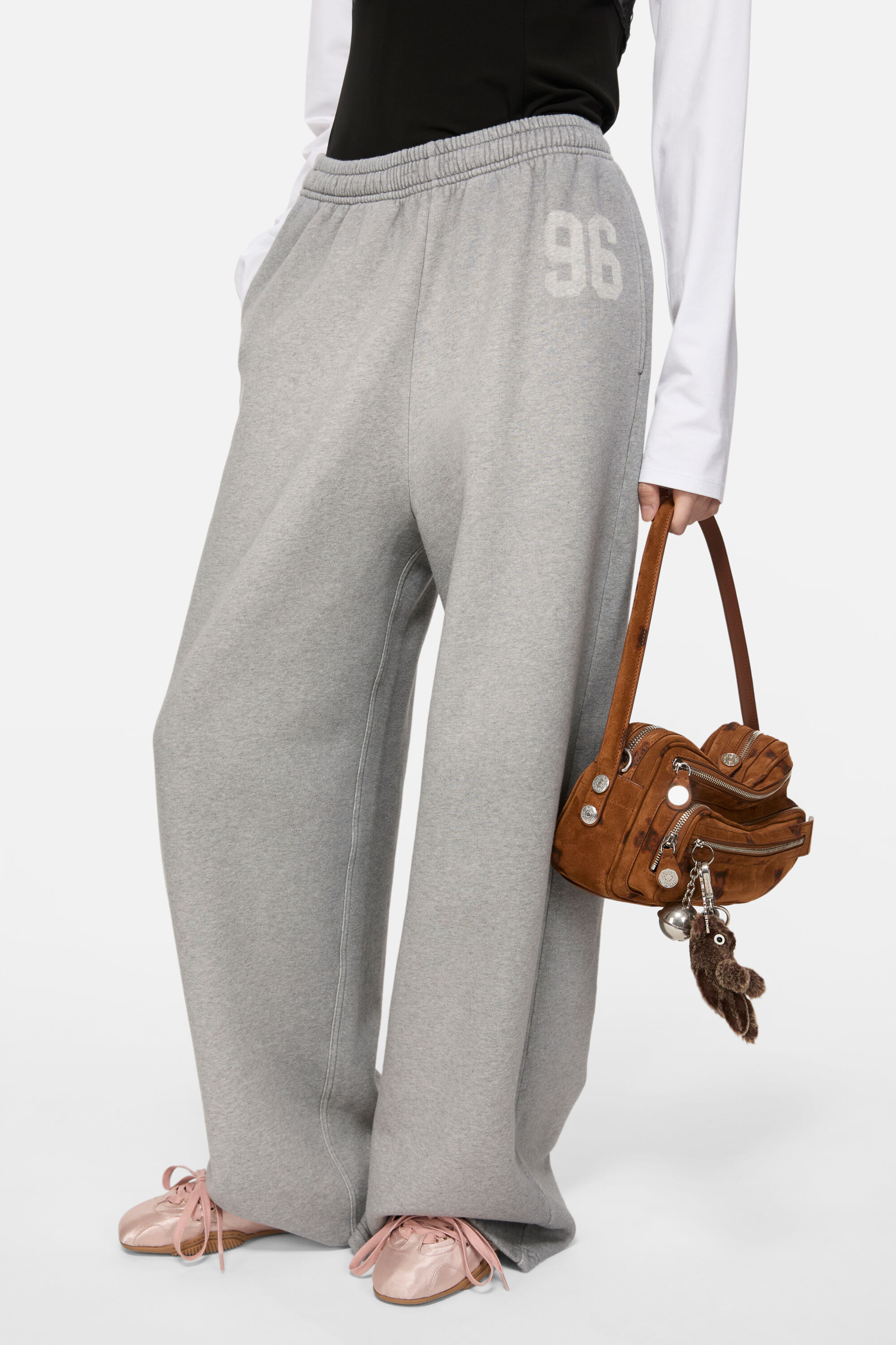 Logo sweatpants - Grey Melange - 4