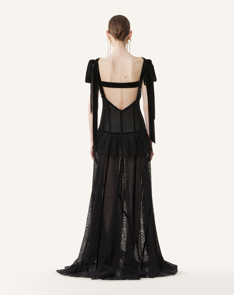 EMBROIDERED LACE HALTER DRESS 4