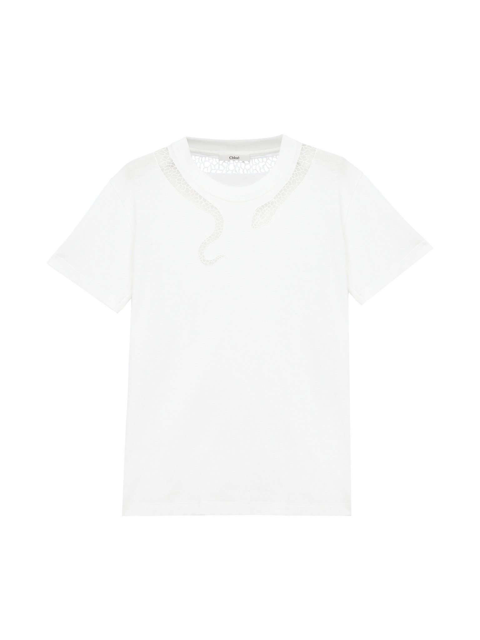 GUIPURE T-SHIRT IN COTTON JERSEY - 1