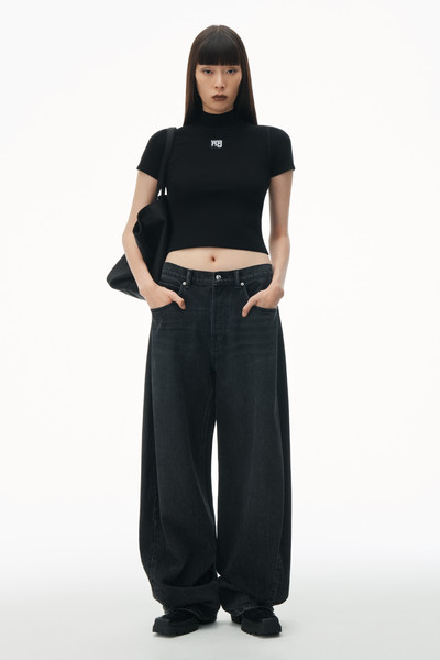 Alexander Wang LOGO PATCH MOCK NECK TOP IN BODYCON KNIT outlook