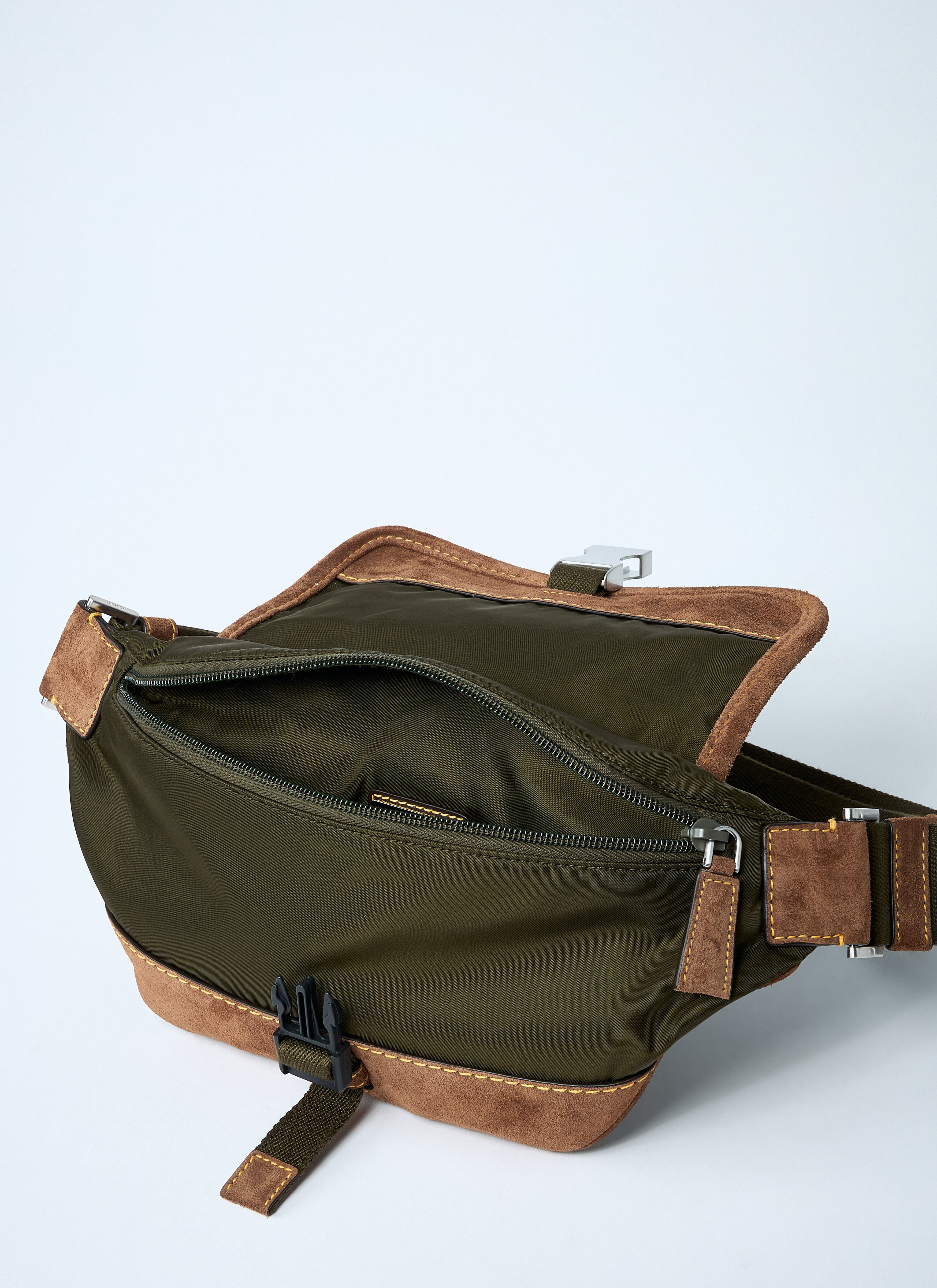 Re-Nylon And Suede Belt Bag - 6