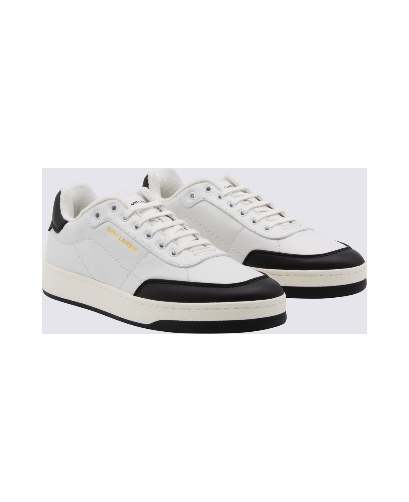 White And Black Leather Sneakers - 2