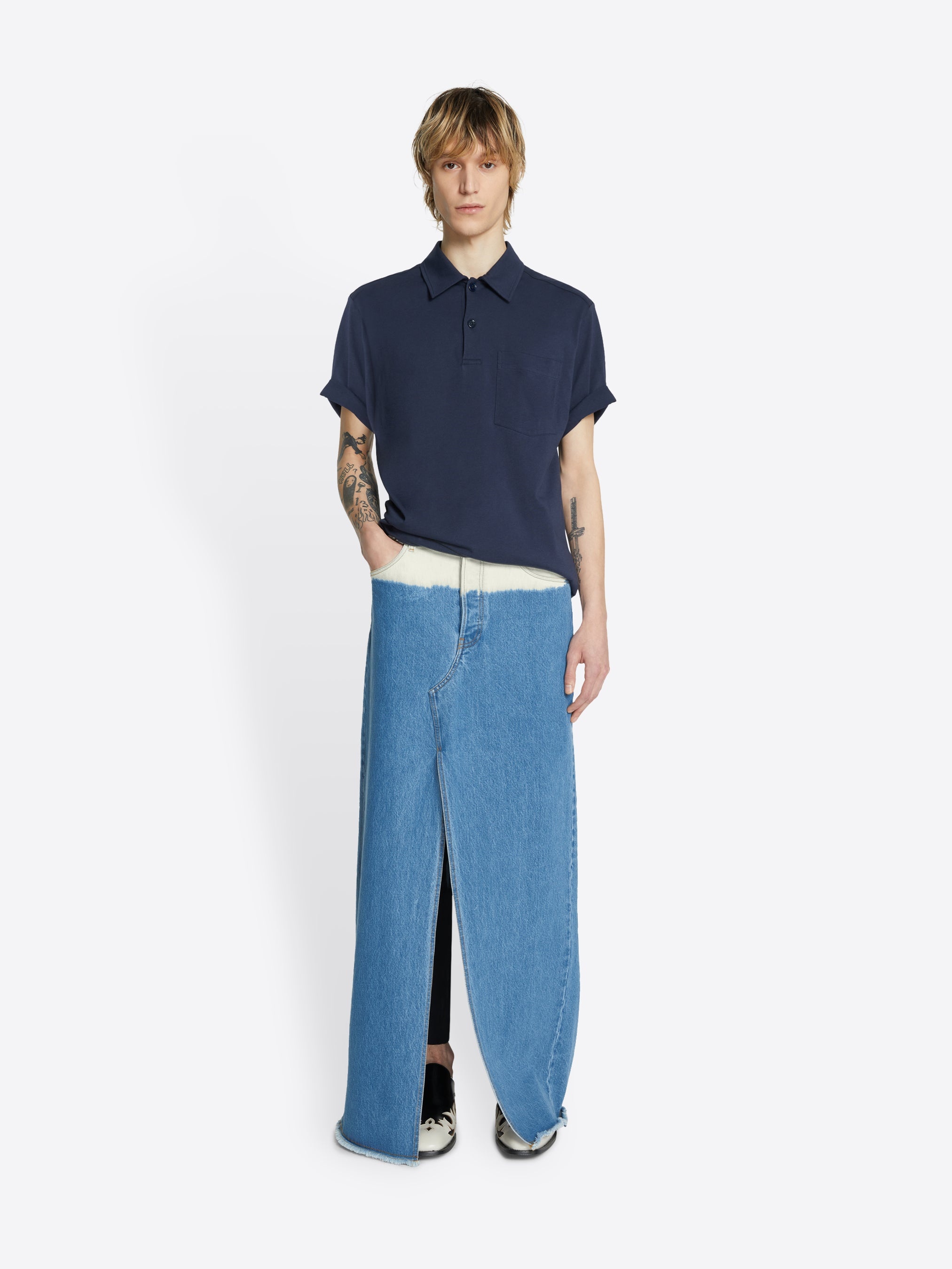 LONG DENIM SKIRT - 2