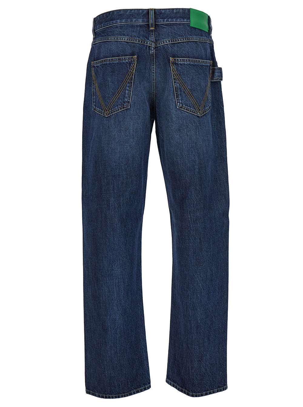 Bottega Veneta Men Blue Straight Jeans With Logo Patch In Denim Man - 2