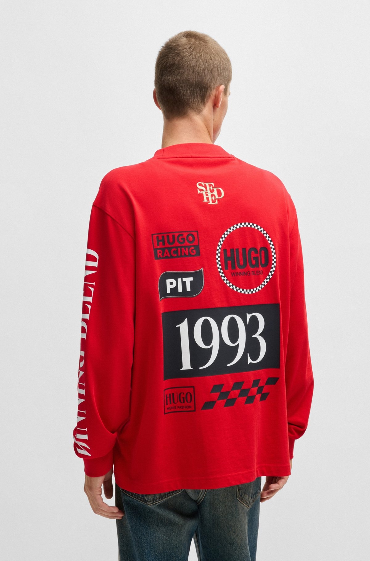 RELAXED-FIT T-SHIRT IN COTTON WITH RACING PRINTS - 5
