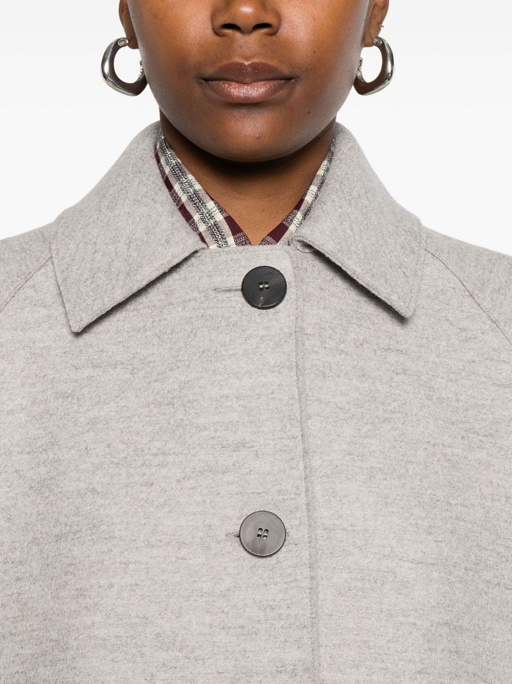 Balmacaan raglan-sleeve button coat - 5