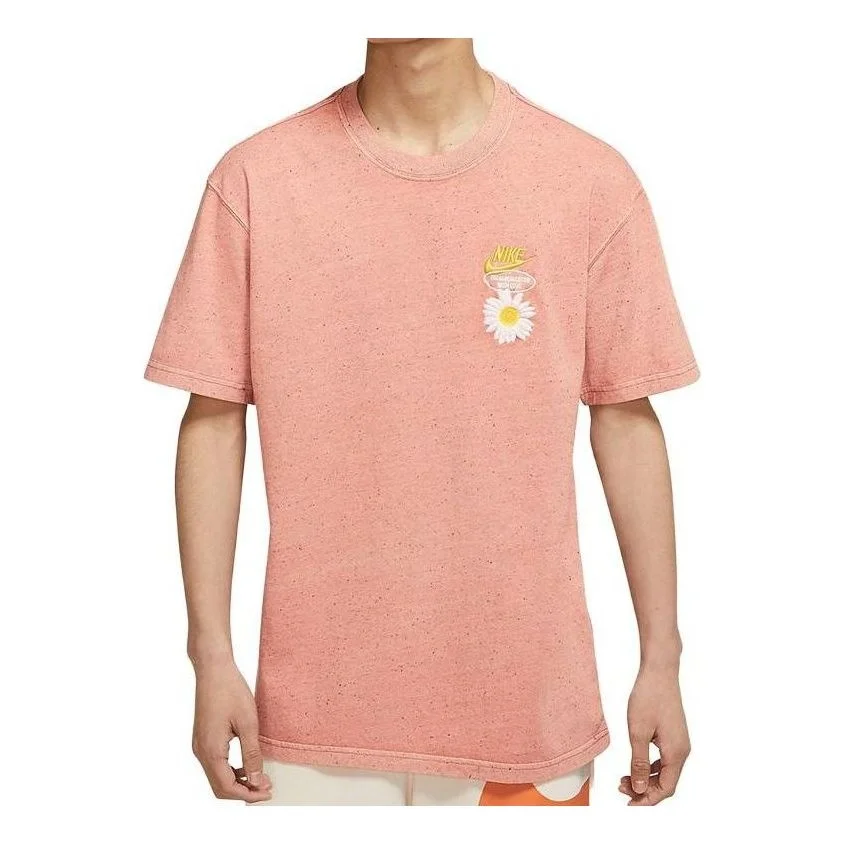 Men's Nike Daisy Round Neck Pullover Short Sleeve Rock Pink T-Shirt DM6334-693 - 1