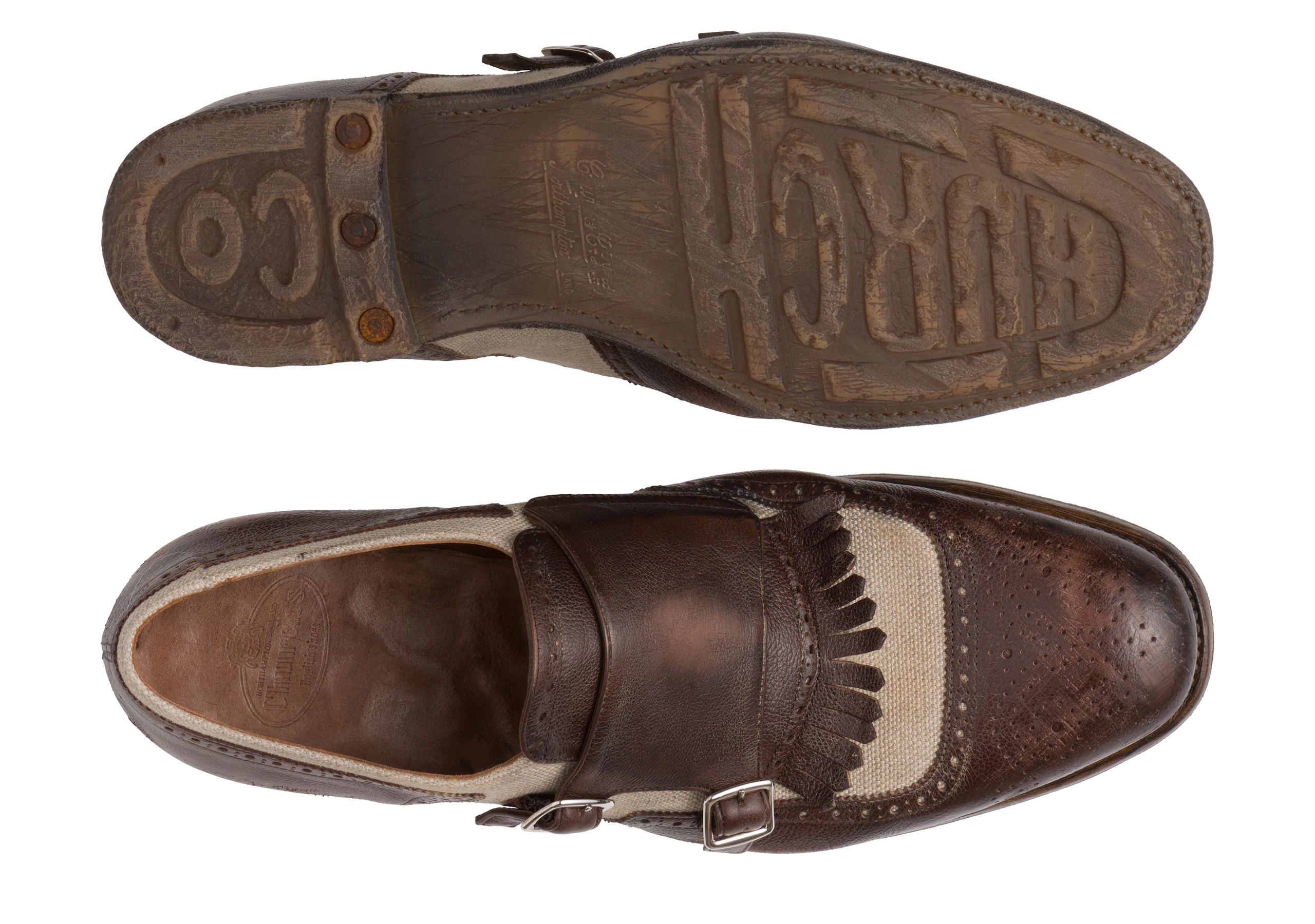 Shanghai 10
Glacè calf and Linen Loafer Burnt sienna/ecru - 3