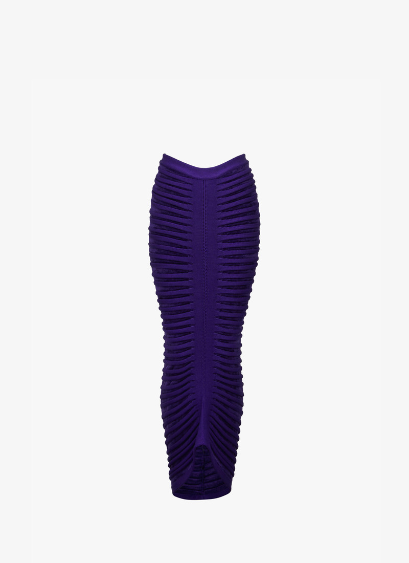 FITTED MAXI VELVET SKIRT - 1