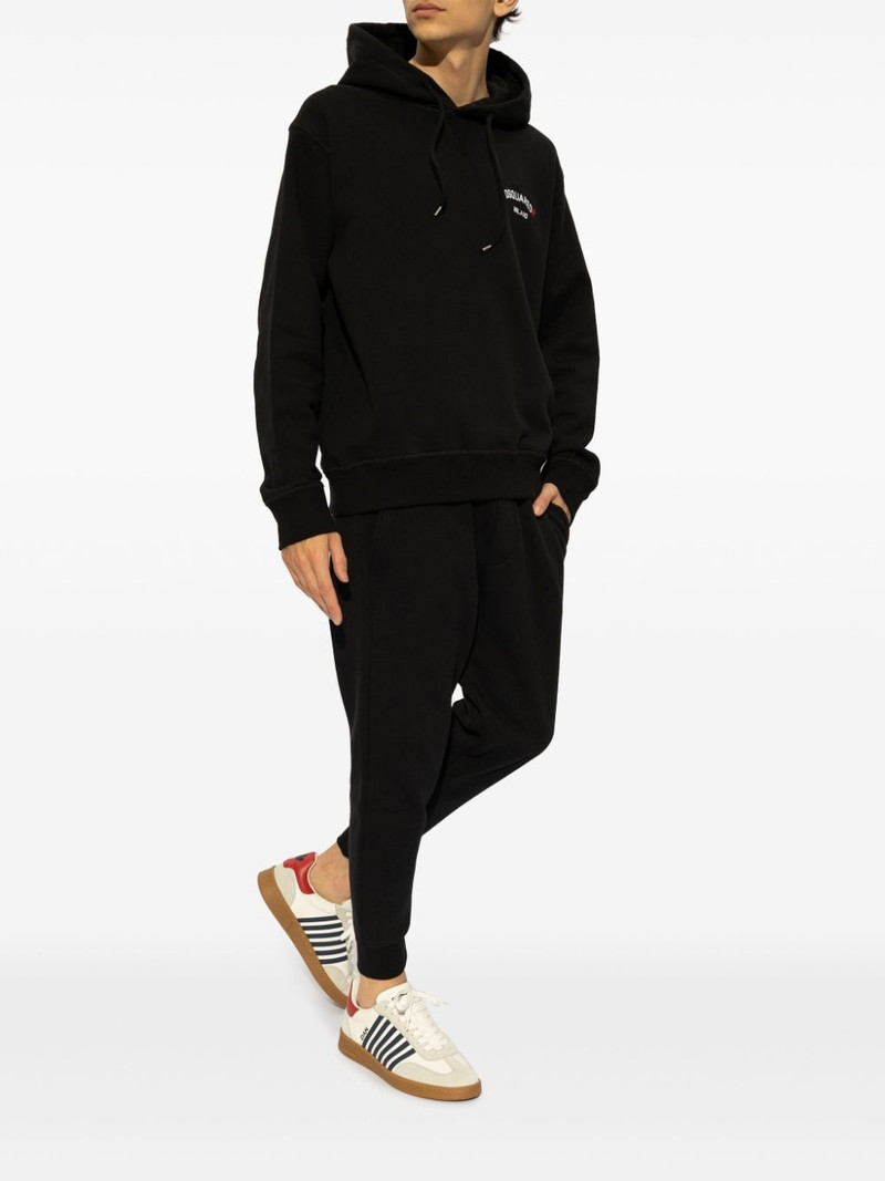 DSQUARED2 logo-embroidered cotton hoodie outlook