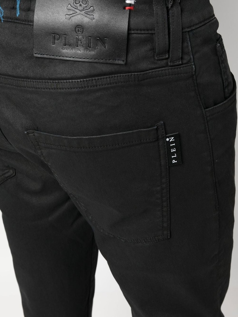 skull-patch skinny-cut jeans 5