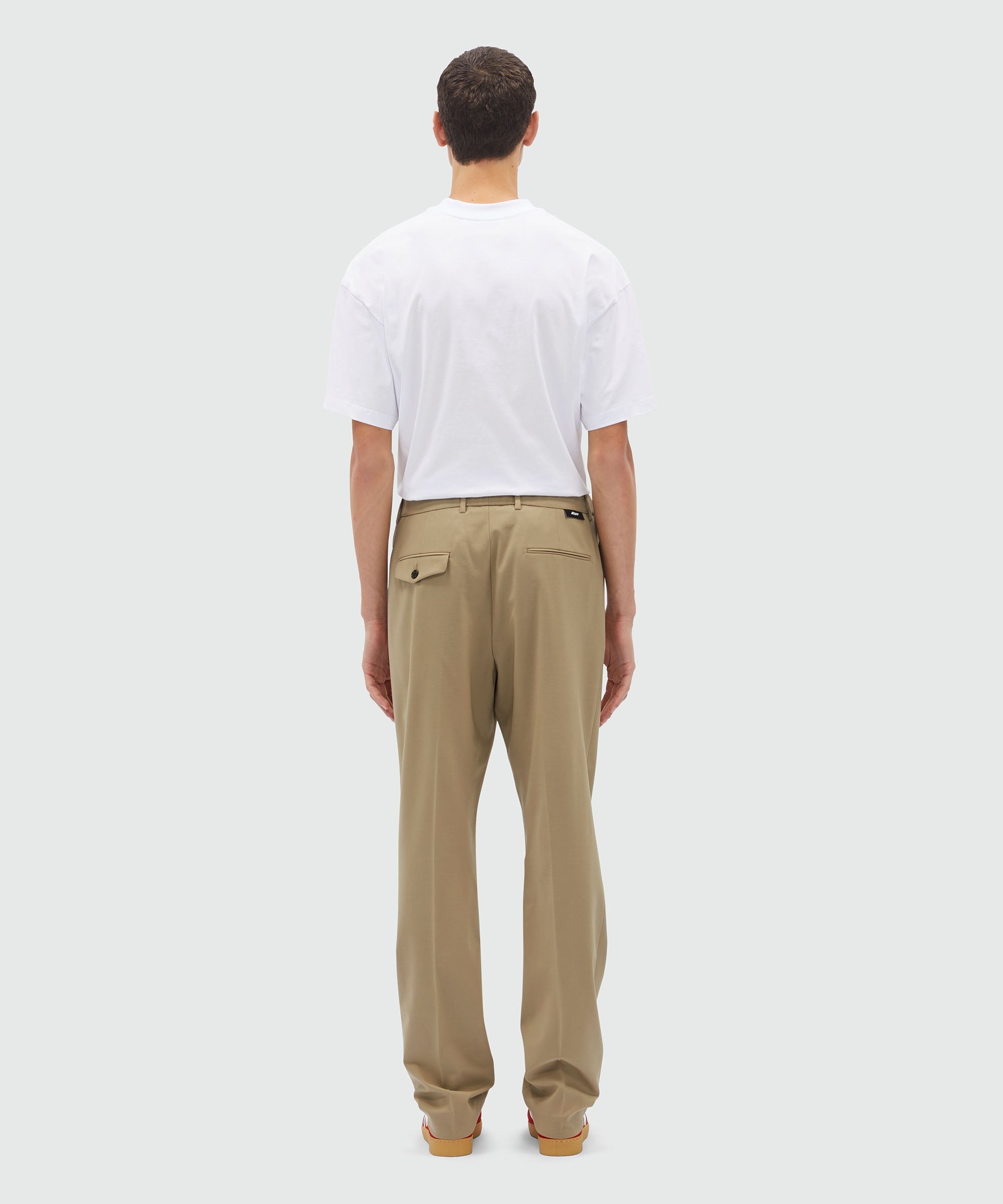 Sand chino trousers in light wool - 3