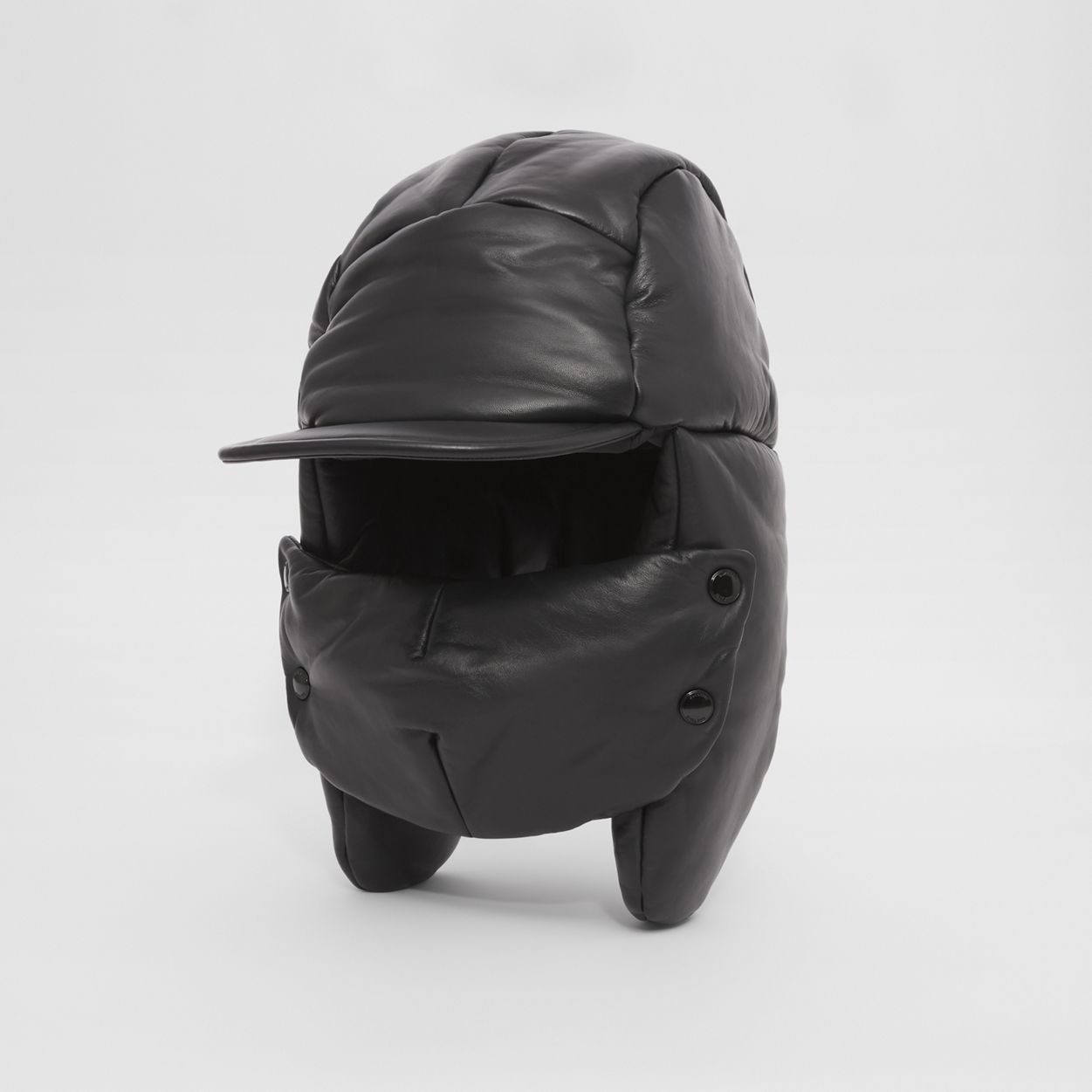 Padded Lambskin Oversized Cap - 4