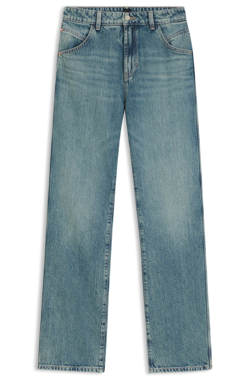STRAIGHT-LEG JEANS IN EMERALD-CAST RIGID DENIM 1