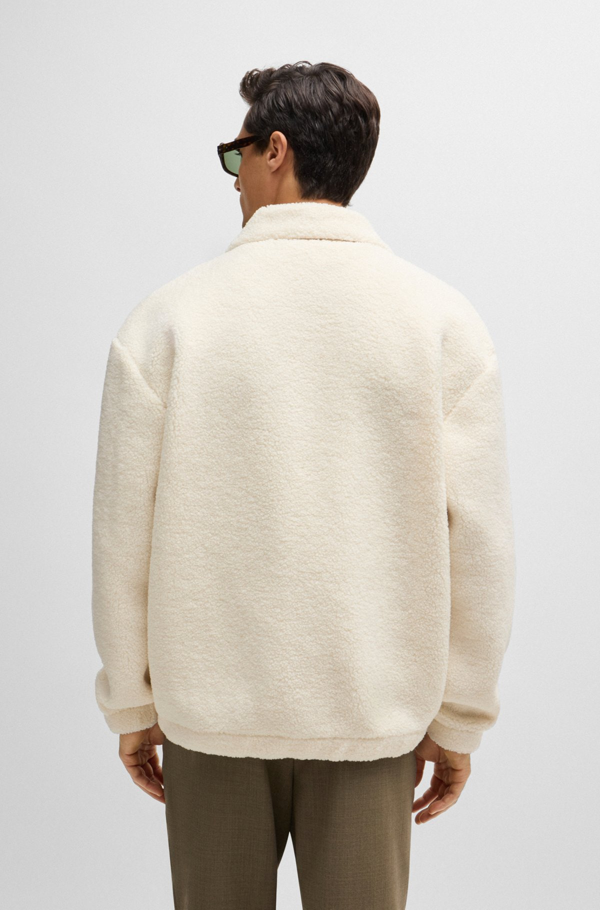 REGULAR-FIT JACKET IN TEDDY FABRIC - 5