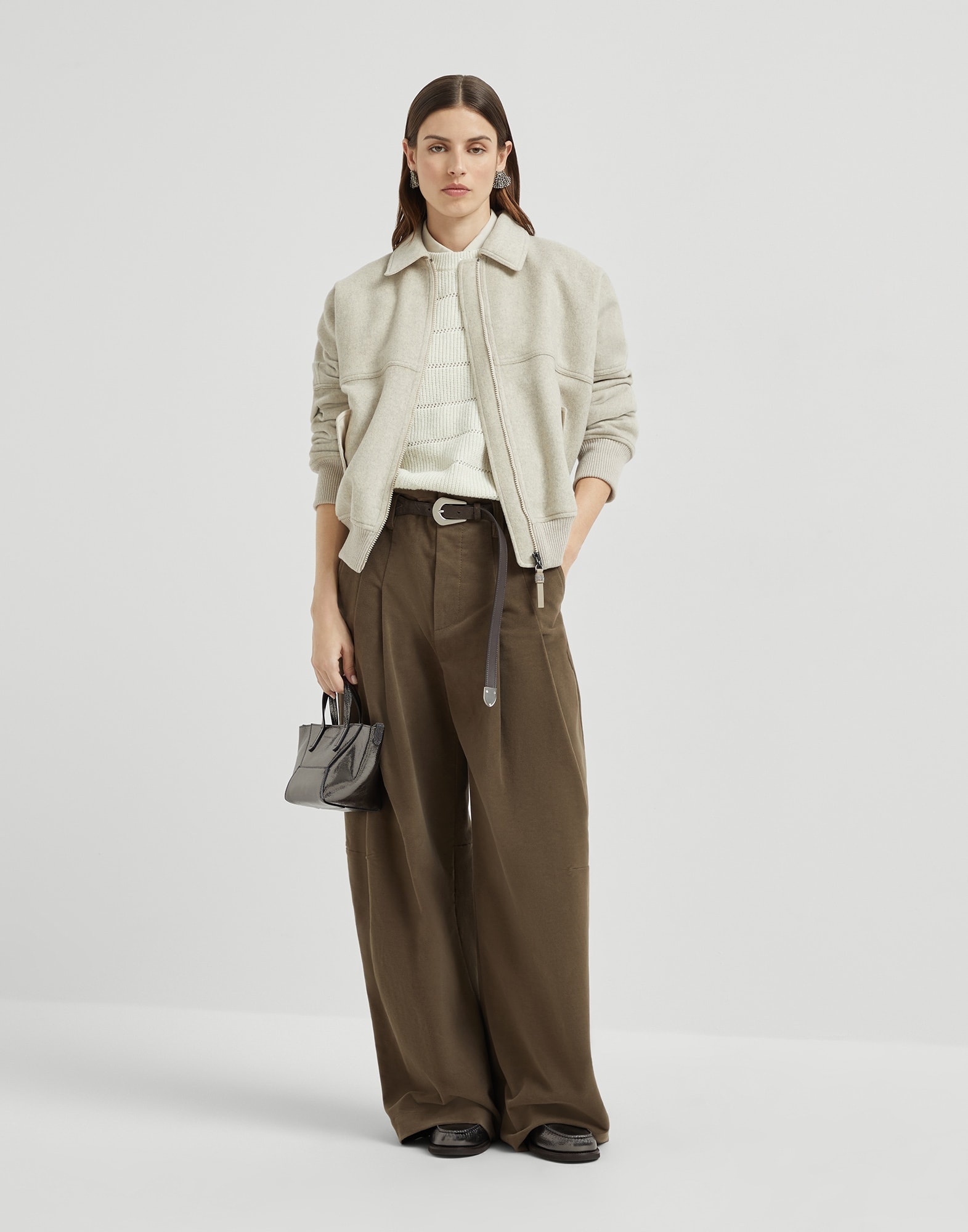 Dazzling cashmere and wool ribbed sweater with openwork stripe - 5