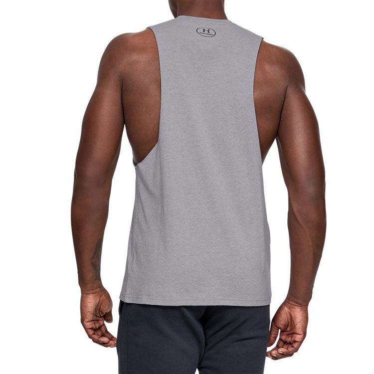 Under Armour Sportstyle Left Chest Cut-Off Tank Top 'Grey' 1329286-035 - 5
