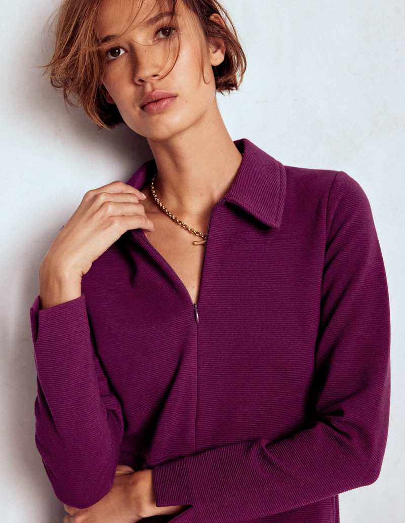 Cam Zip-up Ottoman Dress-Plum Jam 3