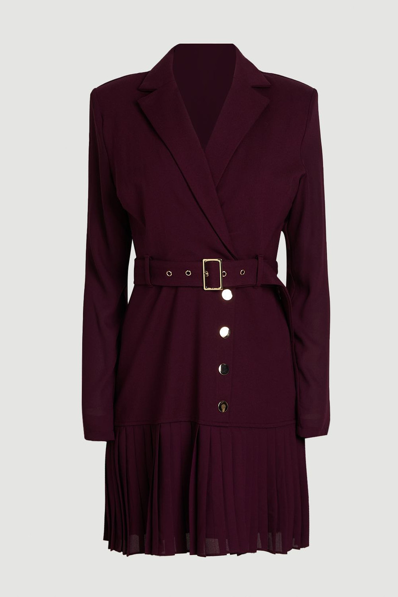 KAREN MILLEN Jersey And Georgette Mix Pleat Mini Dress outlook