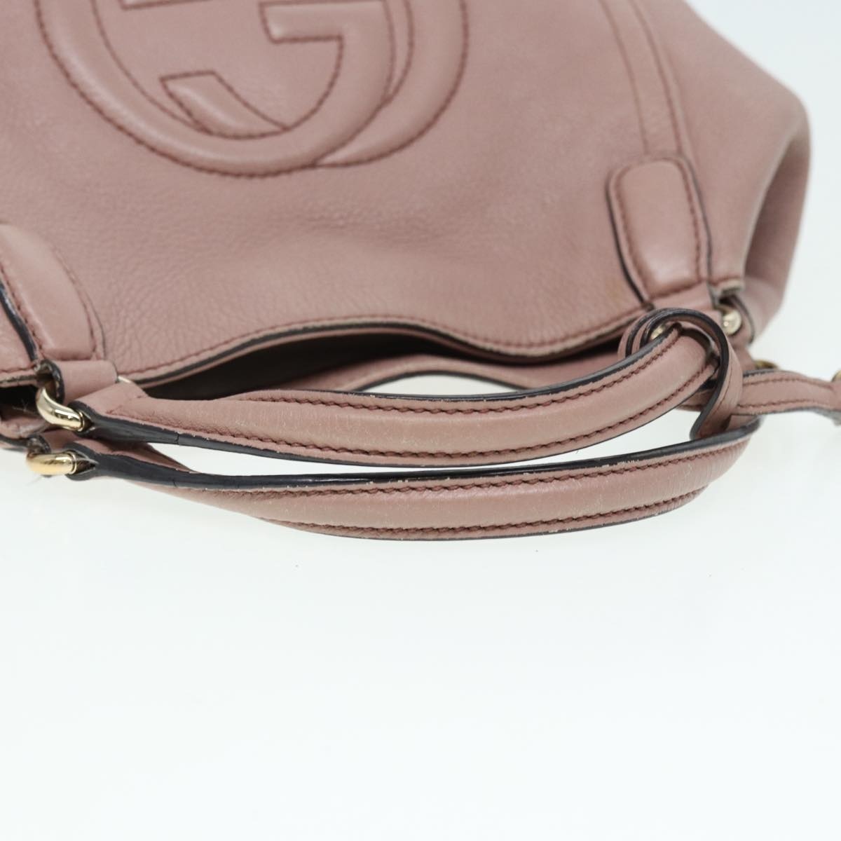 GUCCI Soho Hand Bag Leather Gold Pink - 7
