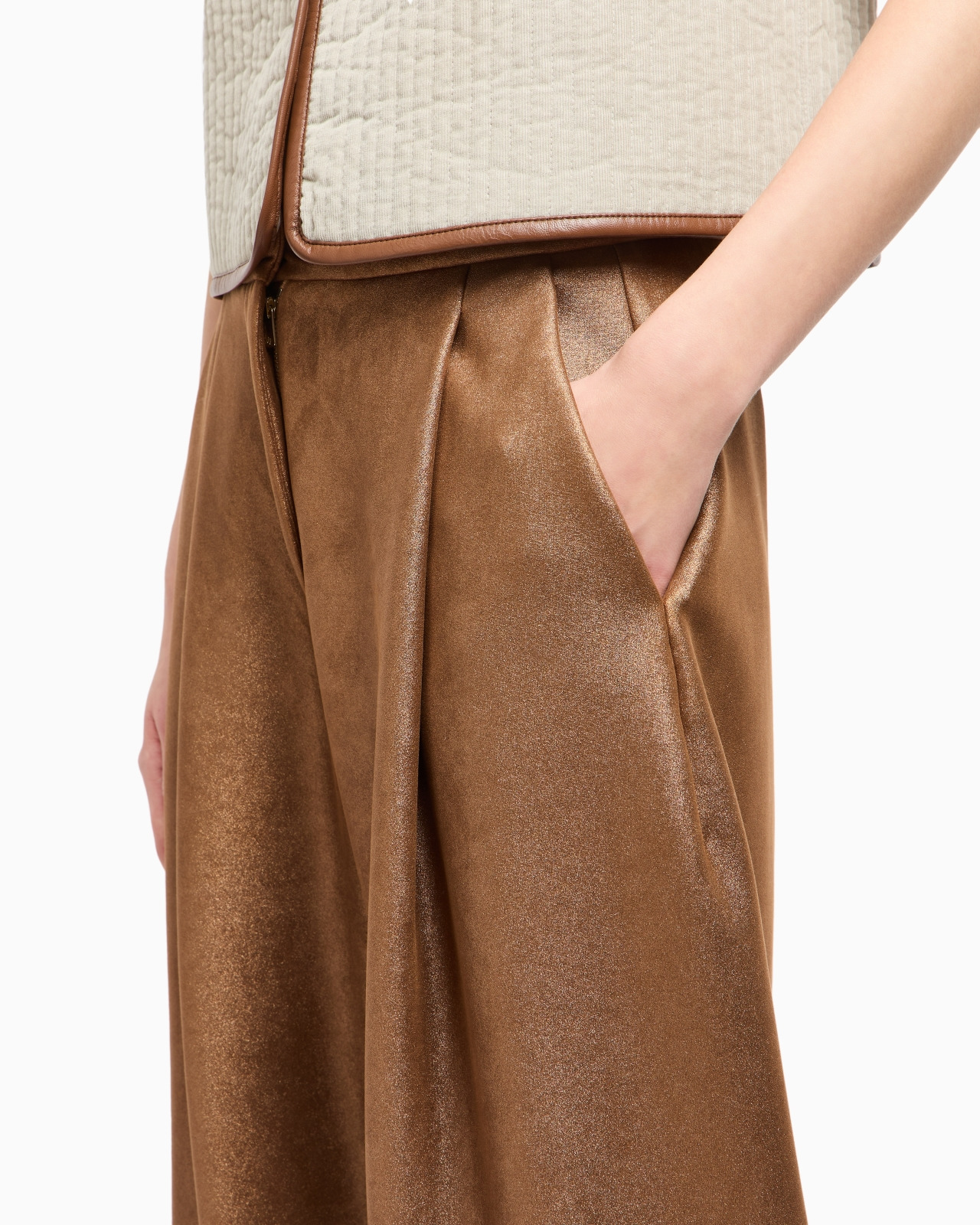 DOUBLE-SIDED JERSEY SINGLE-PLEAT TROUSERS - 5